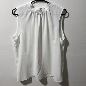 H&M | White Sleeveless Mock Neck Blouse
